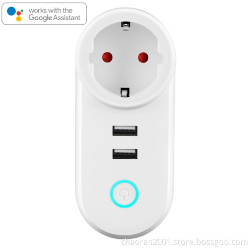 OEM Mini Alexa Control Socket 2 USB Electrical EU Wifi Smart Plug